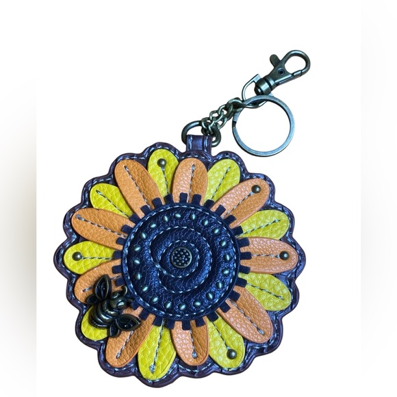 Chala Accessories - Chala Sunflower Vegan Zippered Key Chain Coin Purse Bag Accessory
